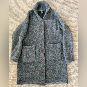 Gudrun Sjoden boucle wool coat grey 
Size medium